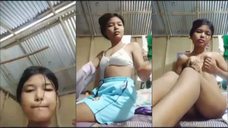 Hot Girl Self Naked and Shows Boobs and Tease Pussy Fingering